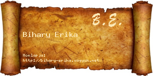 Bihary Erika névjegykártya